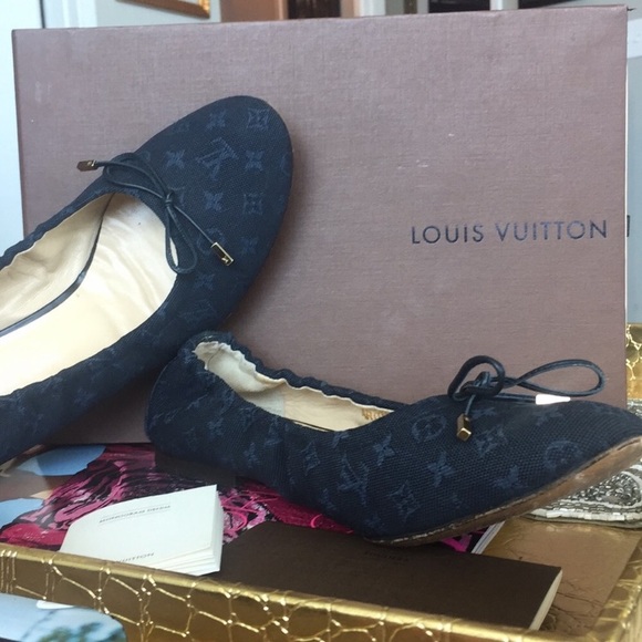 LV Monogram Denim Flats (Authentic) - Picture 2 of 6